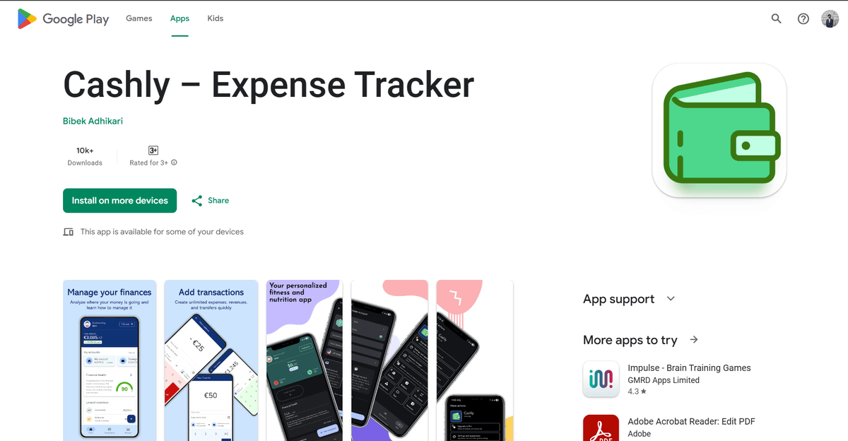 Screenshot of Cashly – Expense Tracker