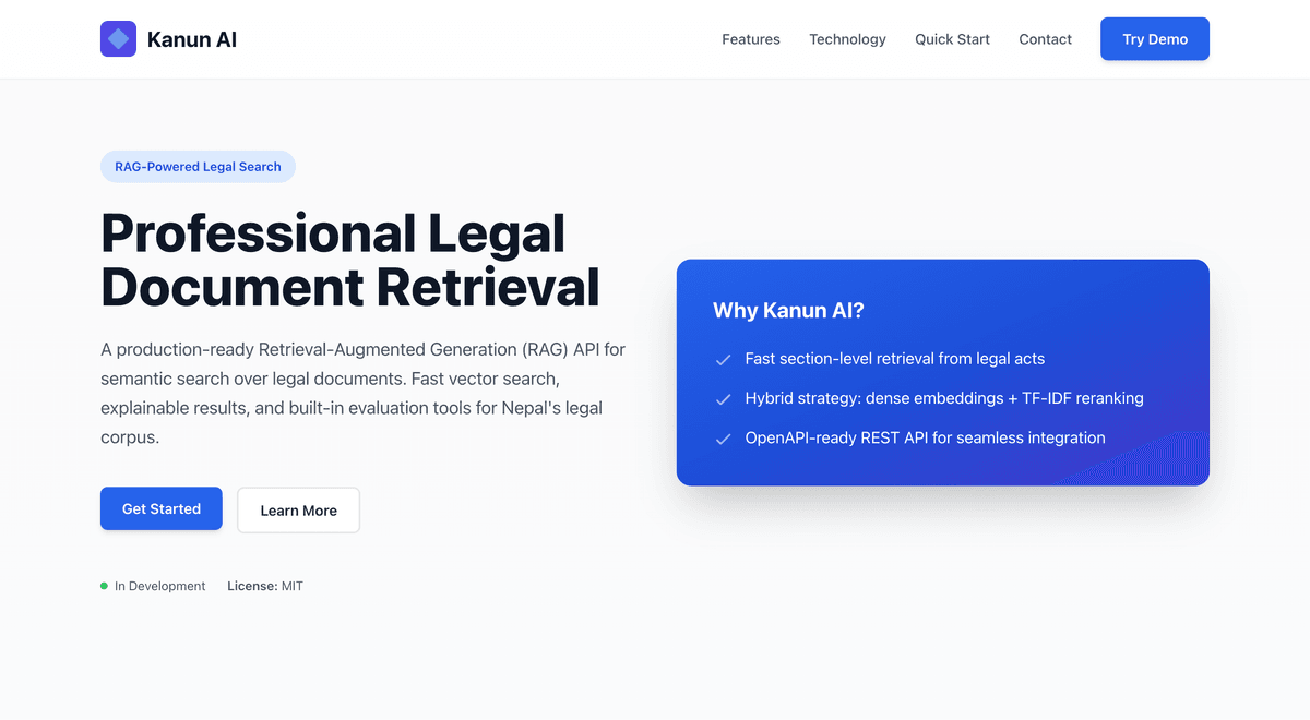 Kanun AI - Legal Document Retrieval Logo