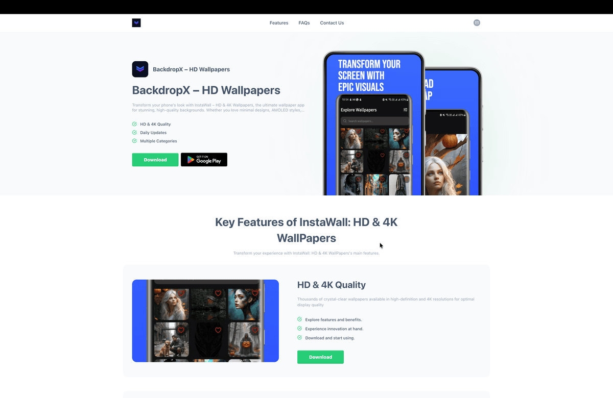 Screenshot of BackdropX – HD Wallpapers